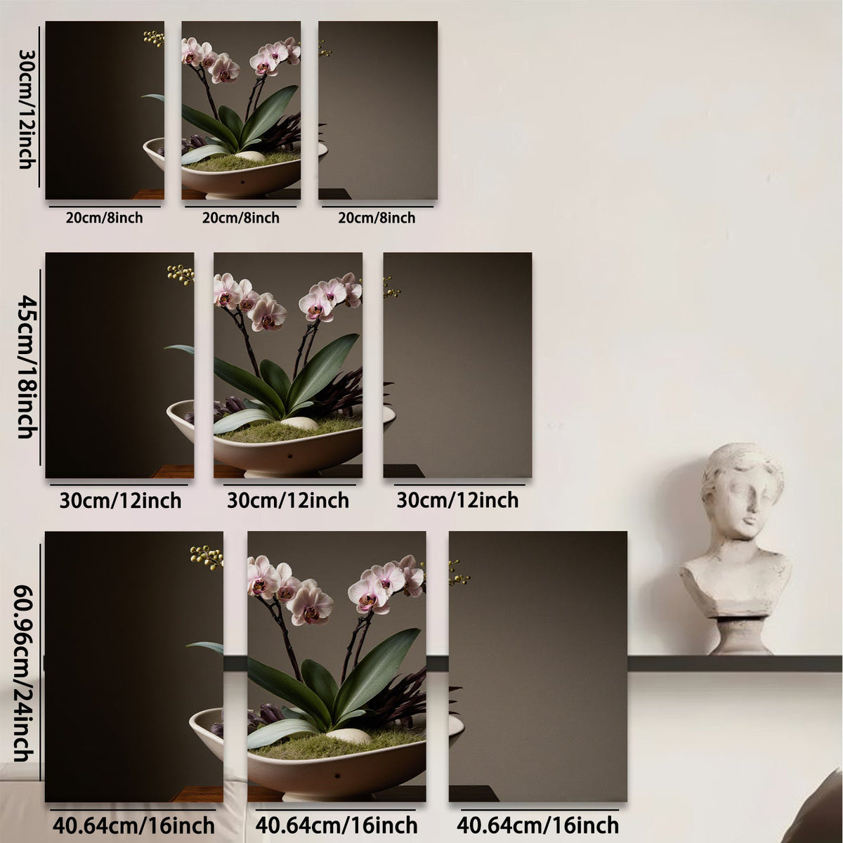 2D flat 1pc elegant orchid bloom botanical wall art for living room bedroom modern farmhouse decor gallery wrapped canvas prints
