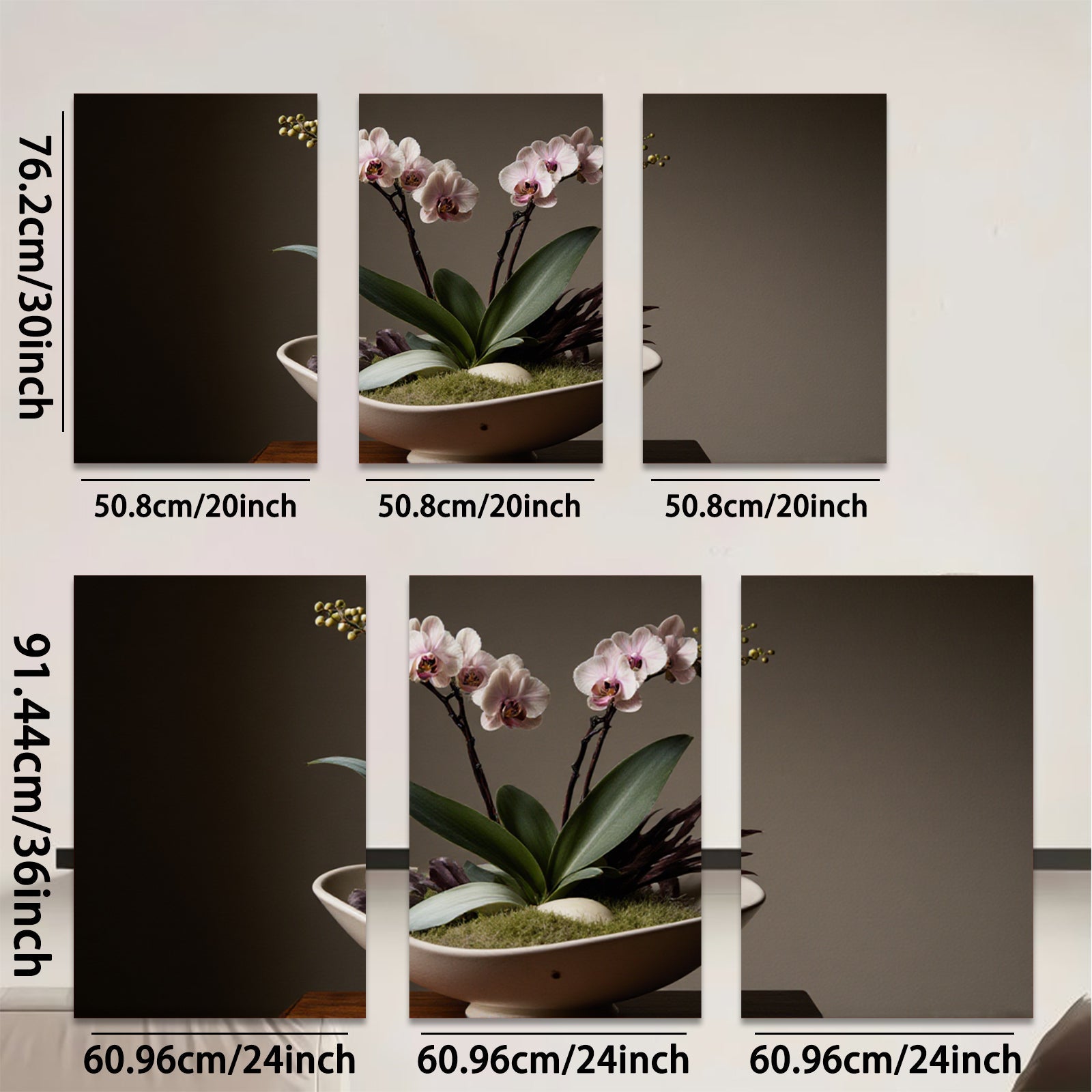 2D flat 1pc elegant orchid bloom botanical wall art for living room bedroom modern farmhouse decor gallery wrapped canvas prints