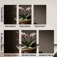 2D flat 1pc elegant orchid bloom botanical wall art for living room bedroom modern farmhouse decor gallery wrapped canvas prints