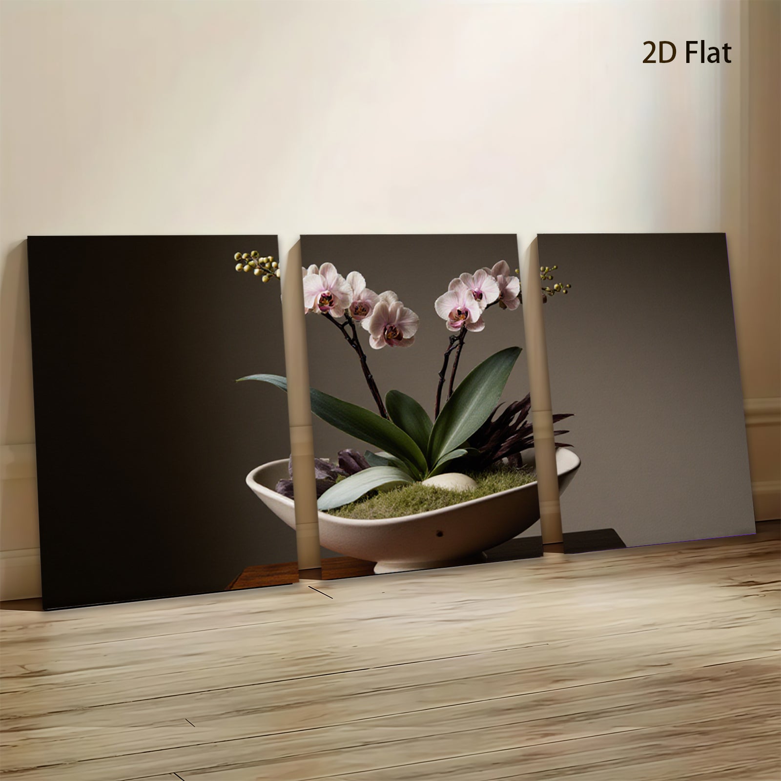 2D flat 1pc elegant orchid bloom botanical wall art for living room bedroom modern farmhouse decor gallery wrapped canvas prints