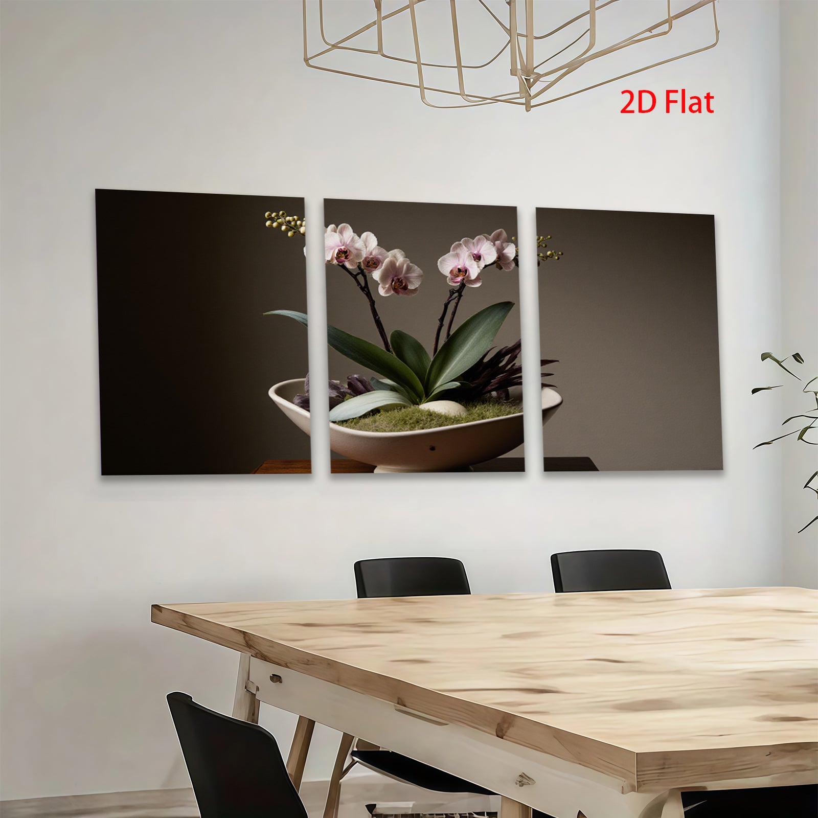2D flat 1pc elegant orchid bloom botanical wall art for living room bedroom modern farmhouse decor gallery wrapped canvas prints