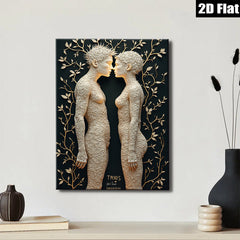 2D flat 1pc entwined figures romantic abstract wall art for living room bedroom home decor modern farmhouse gallery wrapped canvas prints