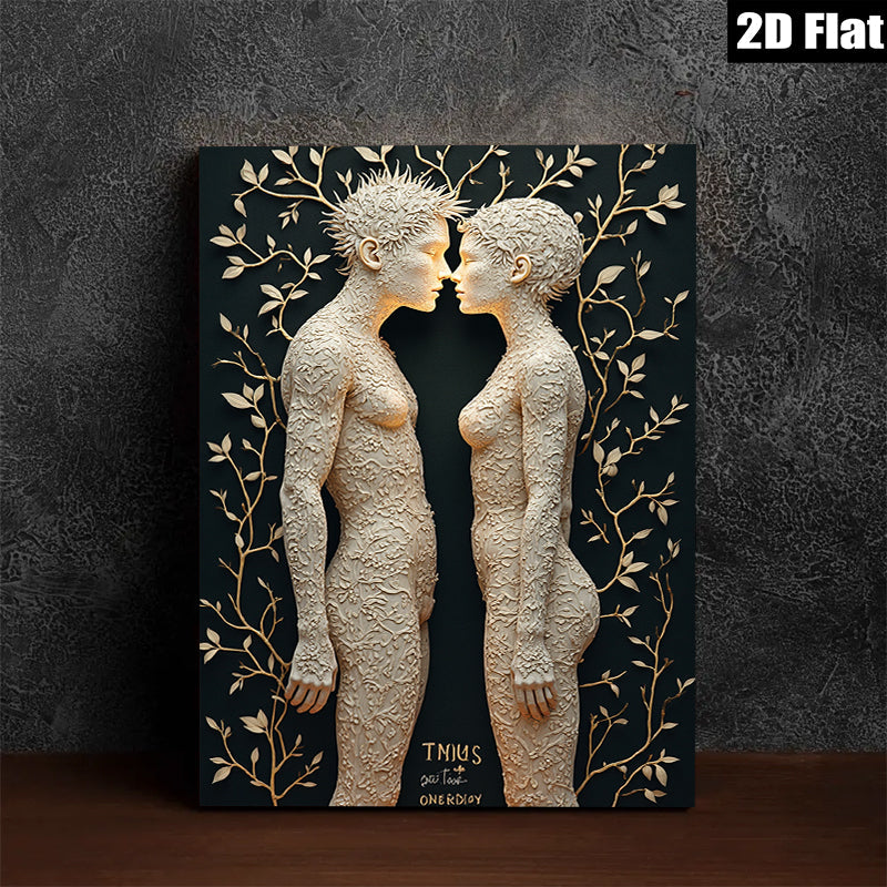 2D flat 1pc entwined figures romantic abstract wall art for living room bedroom home decor modern farmhouse gallery wrapped canvas prints