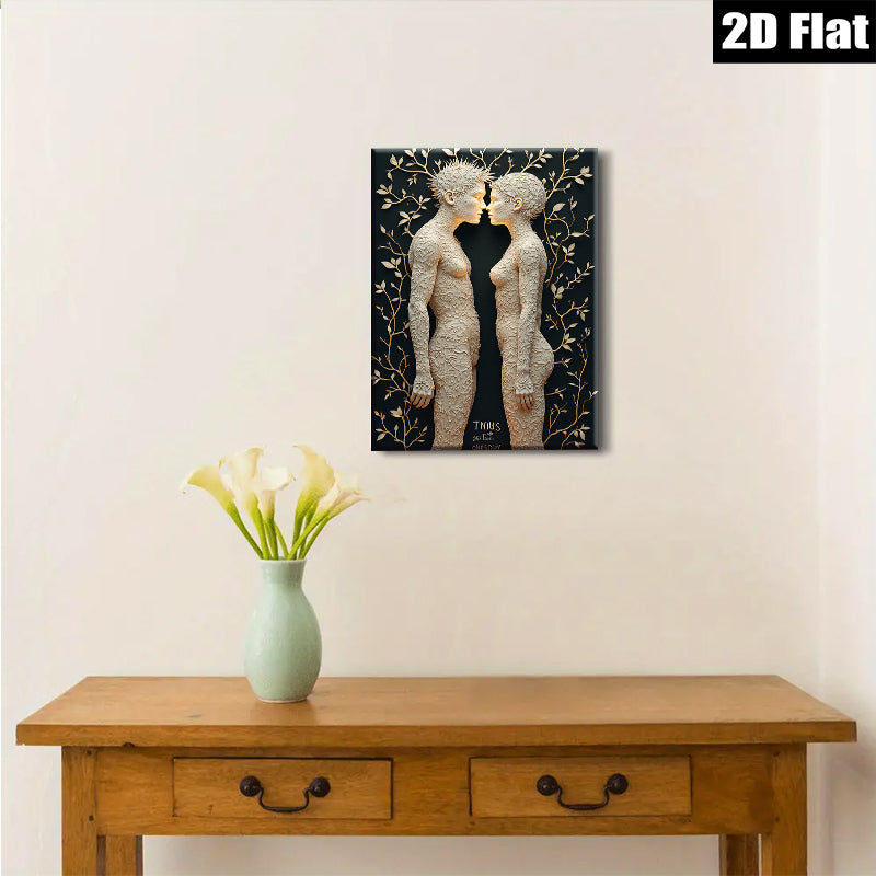 2D flat 1pc entwined figures romantic abstract wall art for living room bedroom home decor modern farmhouse gallery wrapped canvas prints