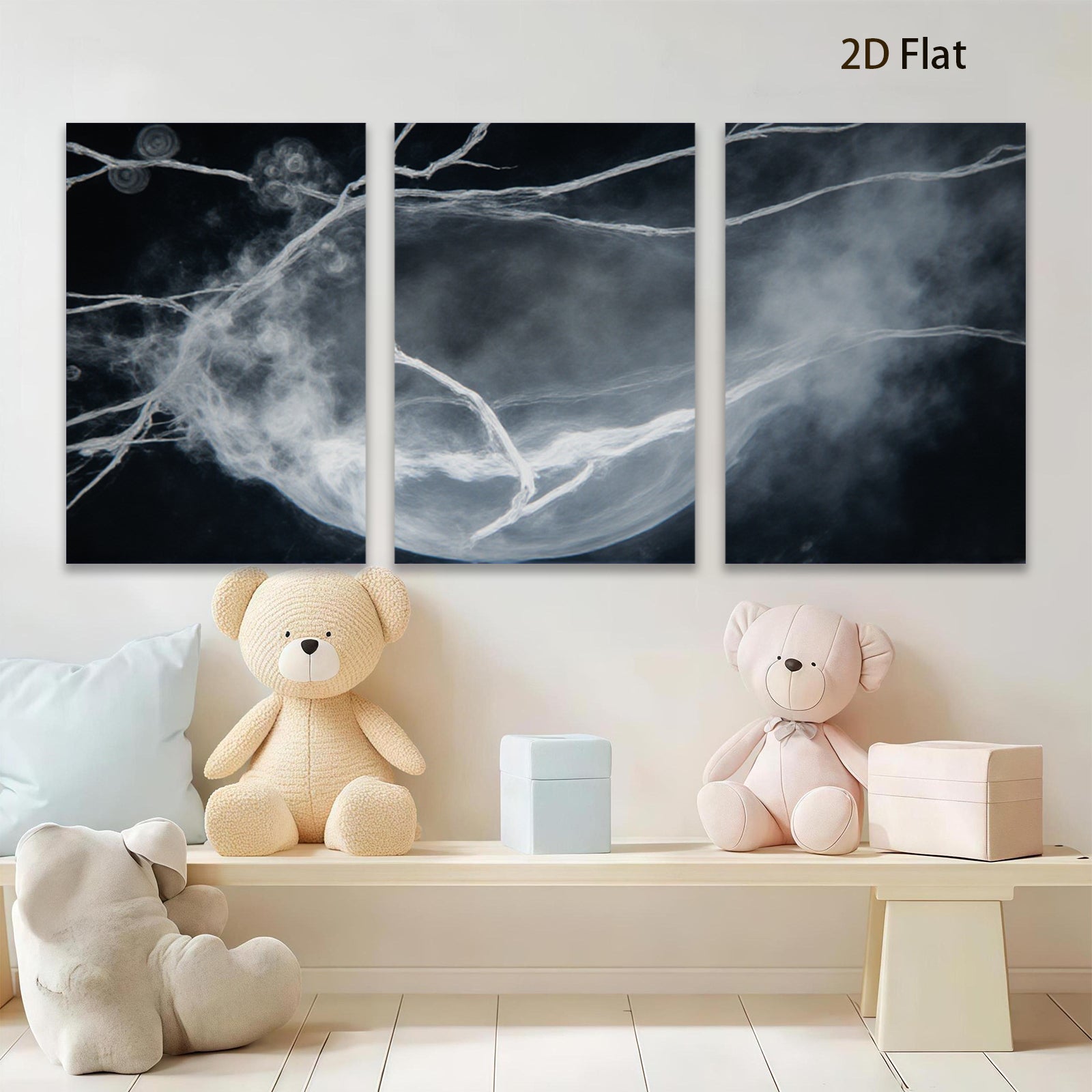 2D flat 1pc ethereal abstract swirling light bloom modern wall art for living room bedroom home decor gallery wrapped canvas prints farmhouse style