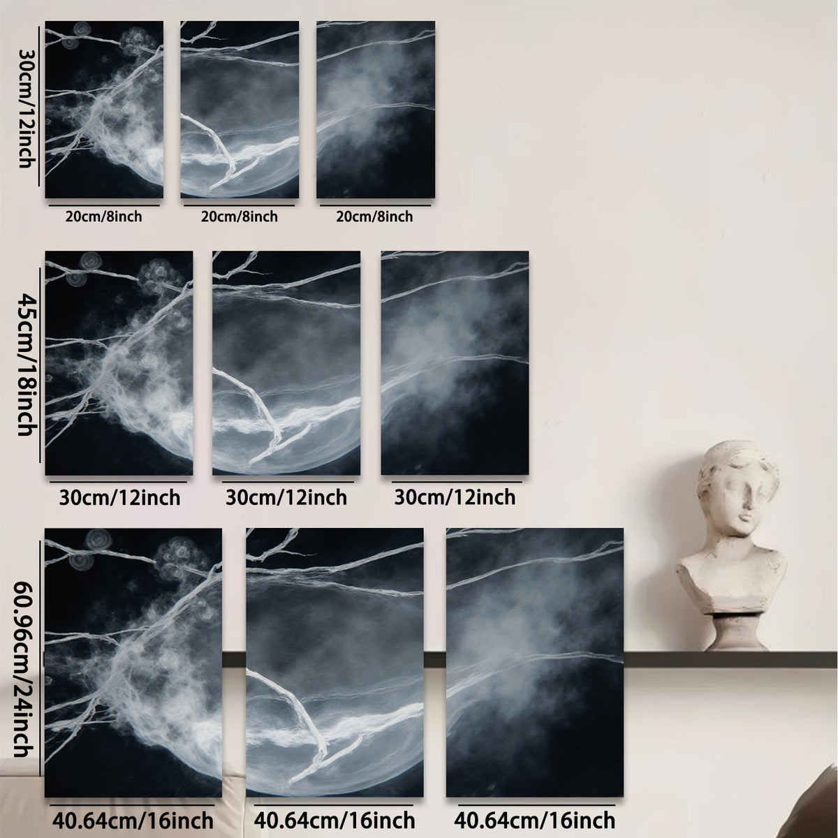 2D flat 1pc ethereal abstract swirling light bloom modern wall art for living room bedroom home decor gallery wrapped canvas prints farmhouse style