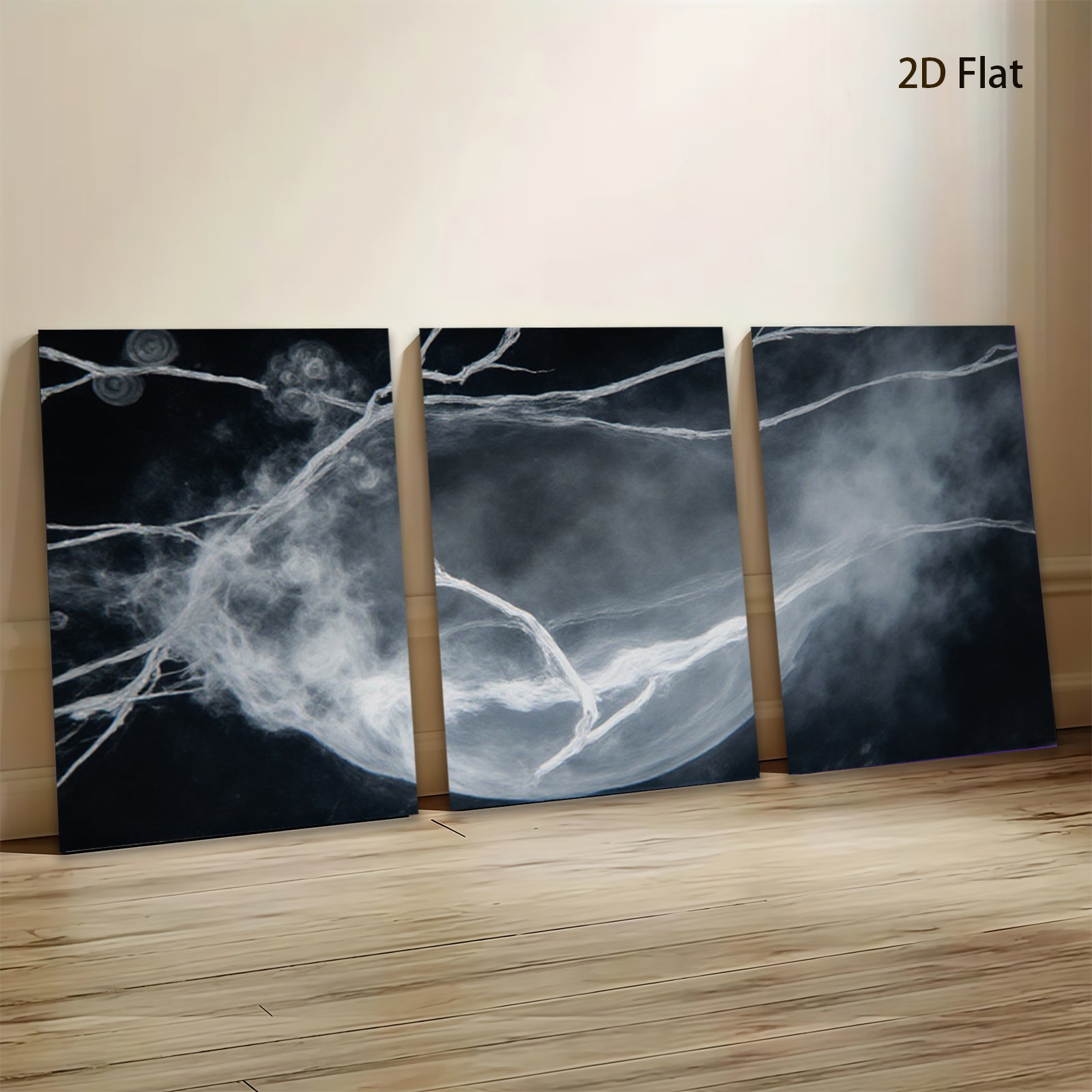 2D flat 1pc ethereal abstract swirling light bloom modern wall art for living room bedroom home decor gallery wrapped canvas prints farmhouse style