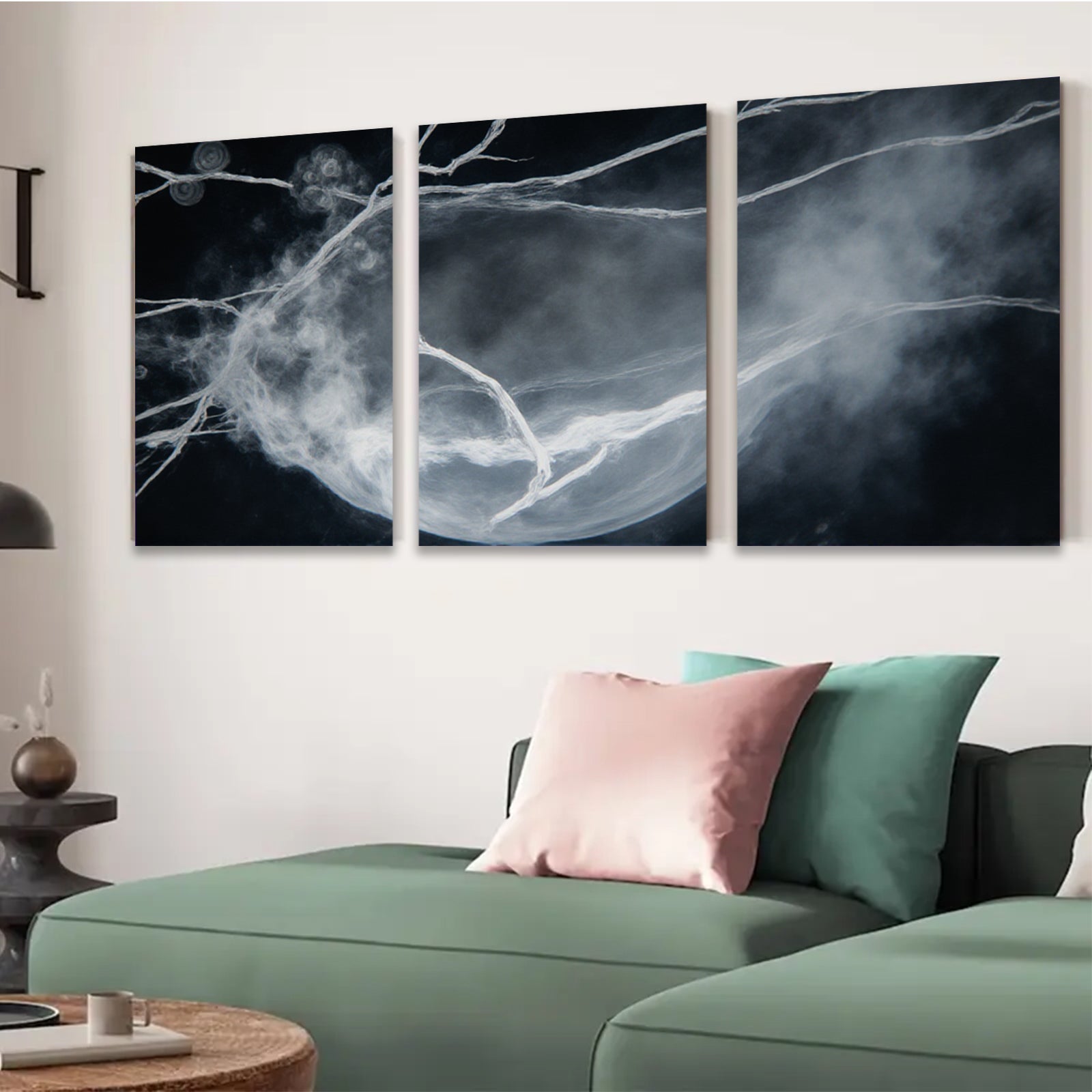 2D flat 1pc ethereal abstract swirling light bloom modern wall art for living room bedroom home decor gallery wrapped canvas prints farmhouse style