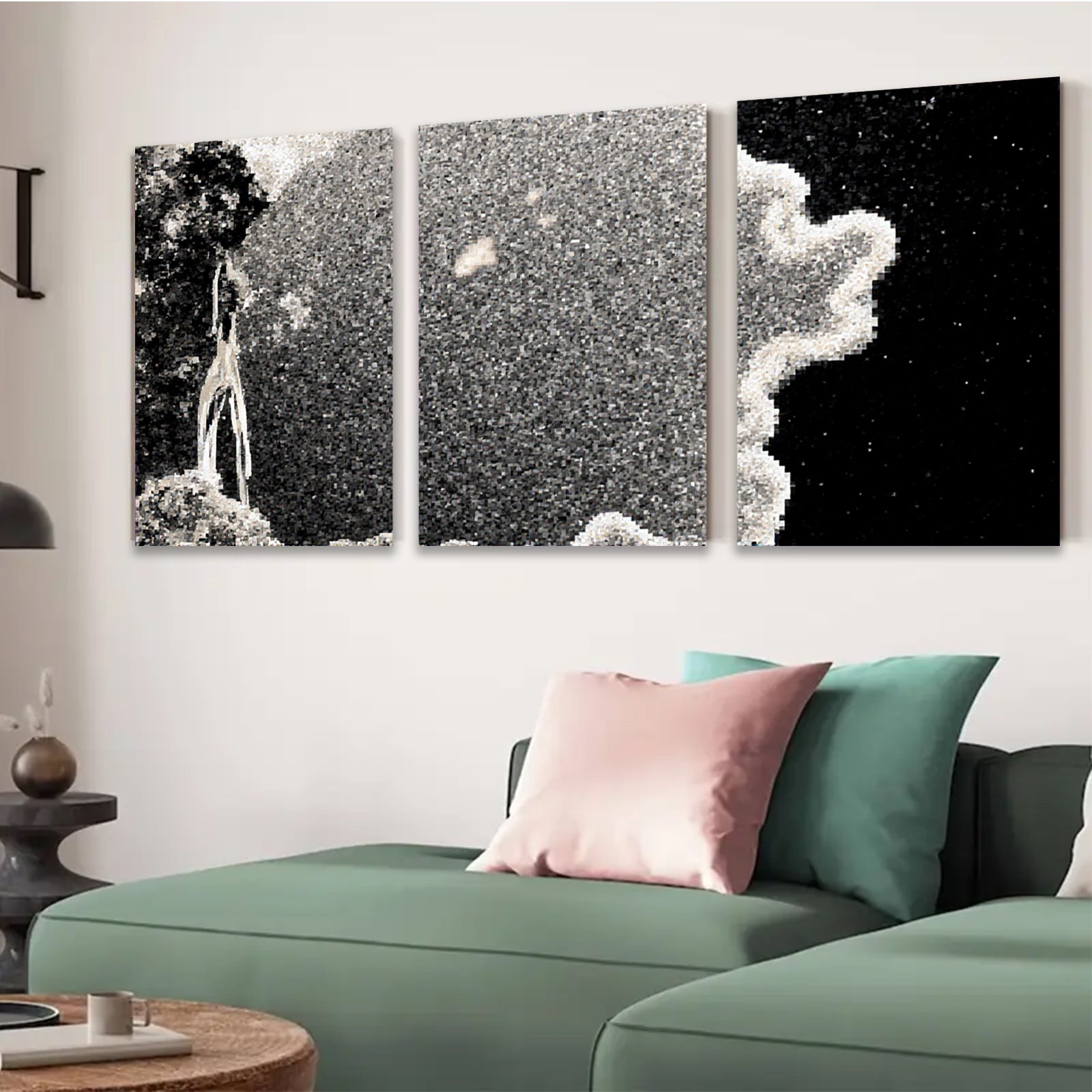 2D flat 1pc ethereal cloudscape abstract wall art modern farmhouse gallery wrapped canvas print living room bedroom decor coastal style statement piece trending now
