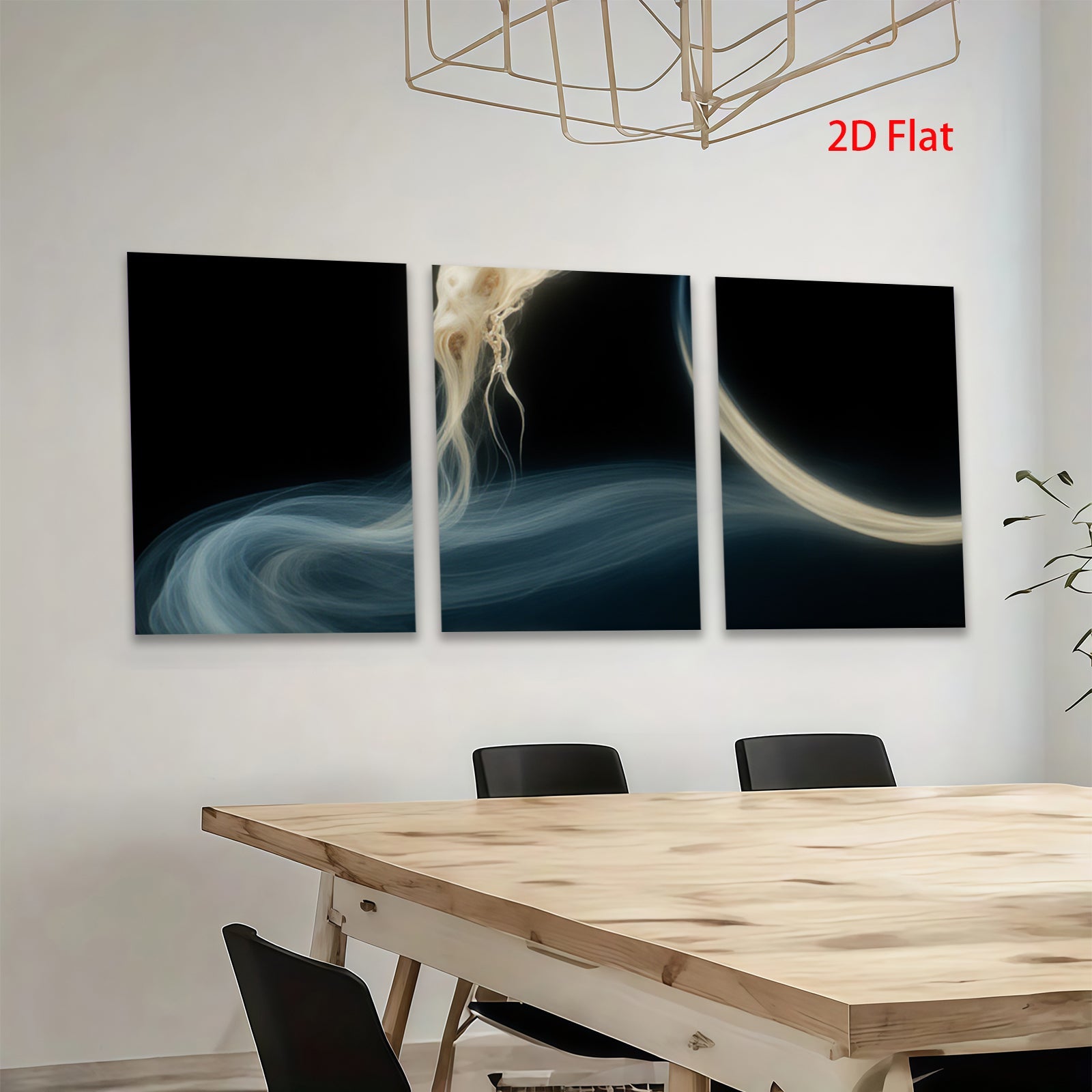 2D flat 1pc ethereal flowing ribbons abstract wall art bedroom living room decor modern farmhouse gallery wrapped canvas prints coastal style