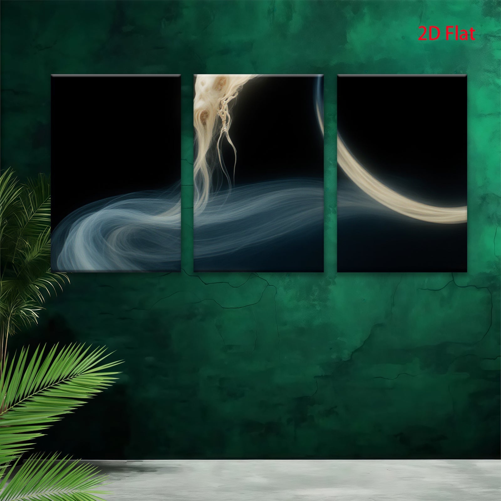 2D flat 1pc ethereal flowing ribbons abstract wall art bedroom living room decor modern farmhouse gallery wrapped canvas prints coastal style