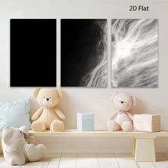 2D flat 1pc ethereal white swirls abstract wall art canvas prints for living room bedroom home decor farmhouse style gallery wrapped modern minimalist