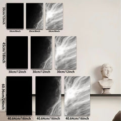 2D flat 1pc ethereal white swirls abstract wall art canvas prints for living room bedroom home decor farmhouse style gallery wrapped modern minimalist