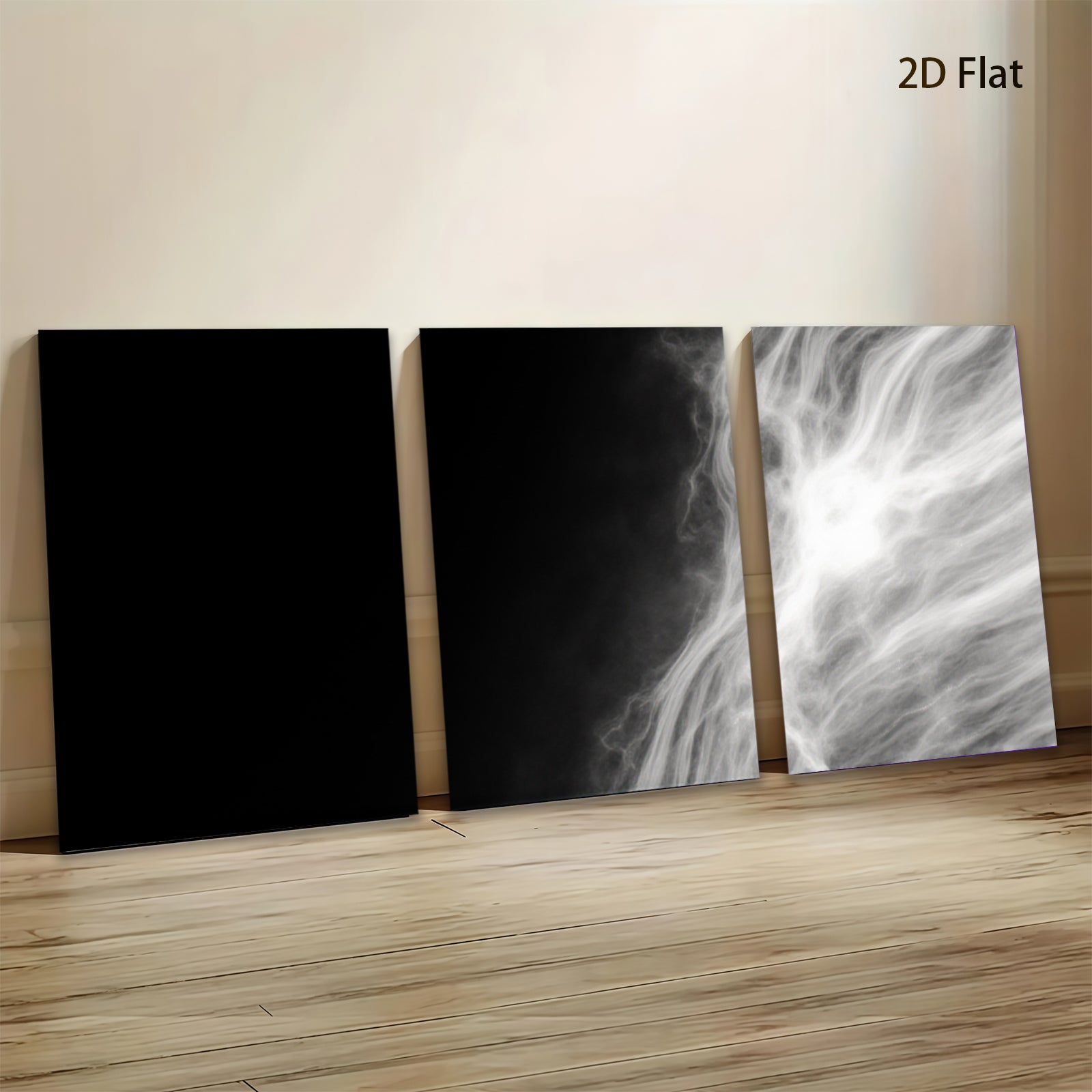 2D flat 1pc ethereal white swirls abstract wall art canvas prints for living room bedroom home decor farmhouse style gallery wrapped modern minimalist