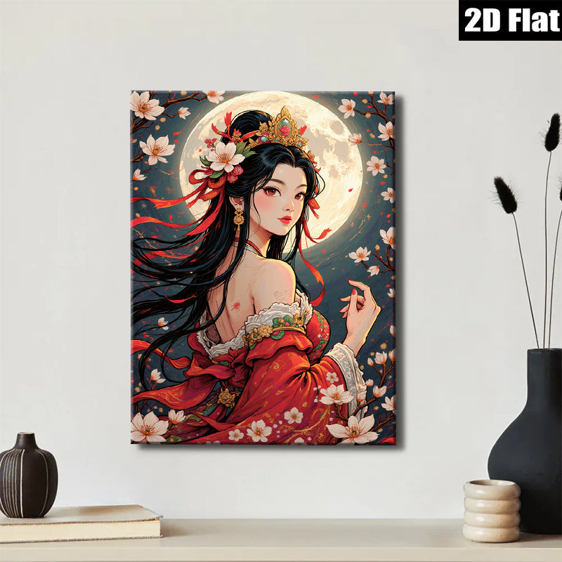 2D flat 1pc exquisite Asian beauty portrait wall art for bedroom living room home decor farmhouse style canvas prints modern aesthetic