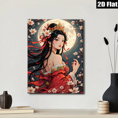 2D flat 1pc exquisite Asian beauty portrait wall art for bedroom living room home decor farmhouse style canvas prints modern aesthetic