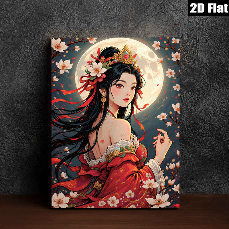 2D flat 1pc exquisite Asian beauty portrait wall art for bedroom living room home decor farmhouse style canvas prints modern aesthetic