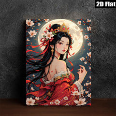2D flat 1pc exquisite Asian beauty portrait wall art for bedroom living room home decor farmhouse style canvas prints modern aesthetic