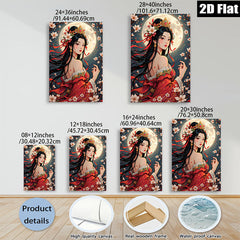 2D flat 1pc exquisite Asian beauty portrait wall art for bedroom living room home decor farmhouse style canvas prints modern aesthetic