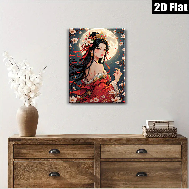 2D flat 1pc exquisite Asian beauty portrait wall art for bedroom living room home decor farmhouse style canvas prints modern aesthetic