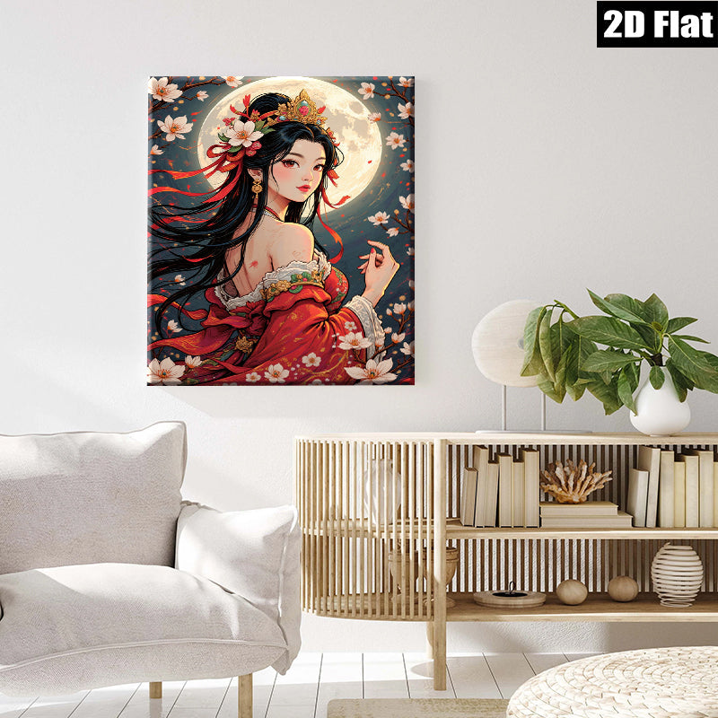 2D flat 1pc exquisite Asian beauty portrait wall art for bedroom living room home decor farmhouse style canvas prints modern aesthetic