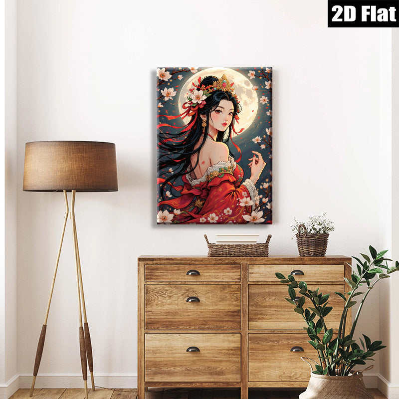 2D flat 1pc exquisite Asian beauty portrait wall art for bedroom living room home decor farmhouse style canvas prints modern aesthetic