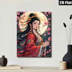 2D flat 1pc exquisite oriental beauty blossoming cherry trees bedroom living room wall decor farmhouse modern gallery wrapped canvas print