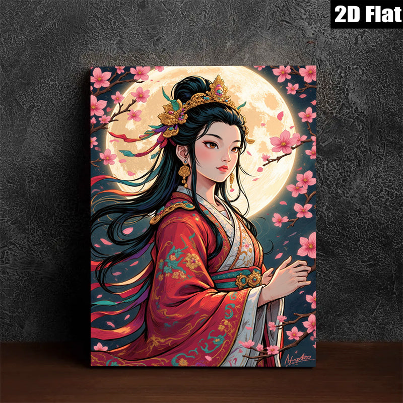 2D flat 1pc exquisite oriental beauty blossoming cherry trees bedroom living room wall decor farmhouse modern gallery wrapped canvas print