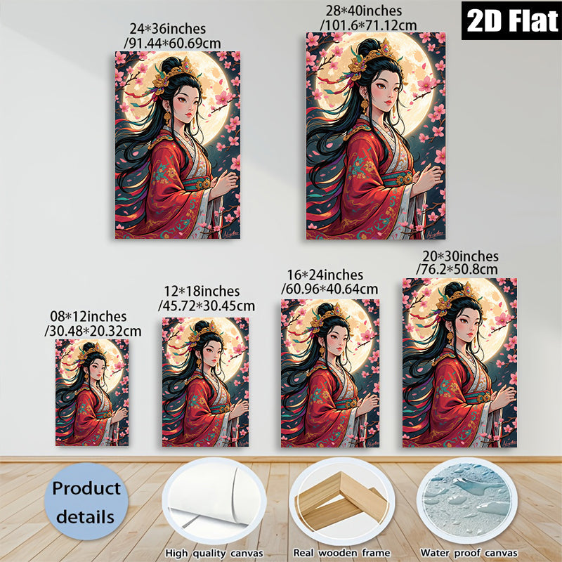 2D flat 1pc exquisite oriental beauty blossoming cherry trees bedroom living room wall decor farmhouse modern gallery wrapped canvas print