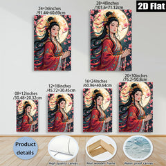 2D flat 1pc exquisite oriental beauty blossoming cherry trees bedroom living room wall decor farmhouse modern gallery wrapped canvas print