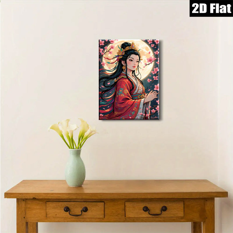 2D flat 1pc exquisite oriental beauty blossoming cherry trees bedroom living room wall decor farmhouse modern gallery wrapped canvas print