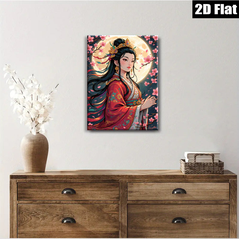 2D flat 1pc exquisite oriental beauty blossoming cherry trees bedroom living room wall decor farmhouse modern gallery wrapped canvas print