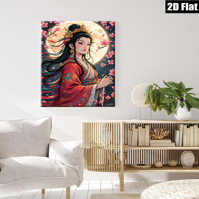 2D flat 1pc exquisite oriental beauty blossoming cherry trees bedroom living room wall decor farmhouse modern gallery wrapped canvas print