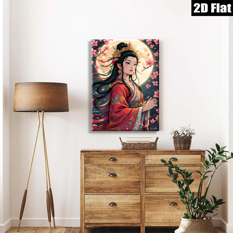 2D flat 1pc exquisite oriental beauty blossoming cherry trees bedroom living room wall decor farmhouse modern gallery wrapped canvas print