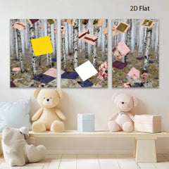 2D flat 1pc floating memories botanical forest wall art living room bedroom home decor farmhouse style modern gallery wrapped canvas print