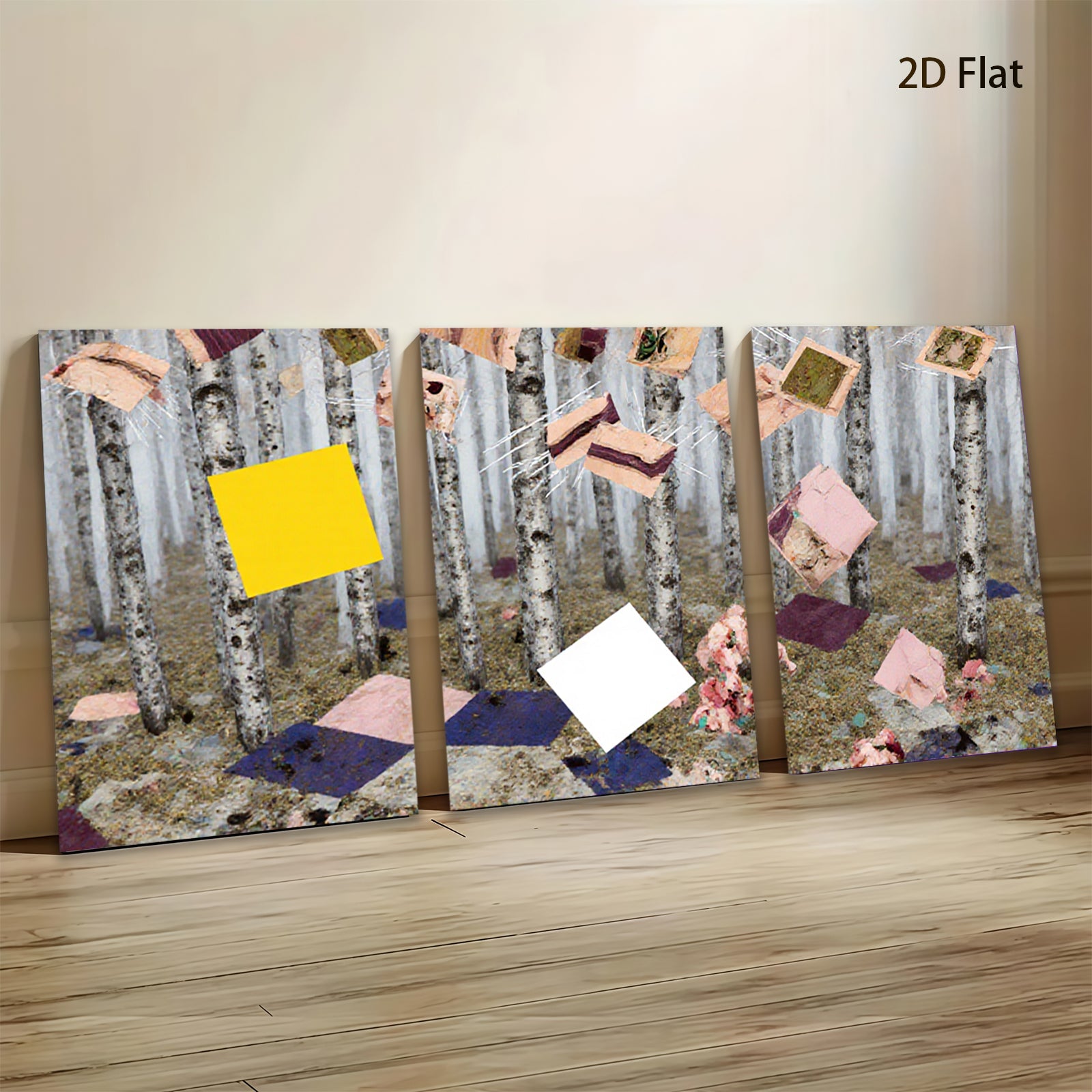 2D flat 1pc floating memories botanical forest wall art living room bedroom home decor farmhouse style modern gallery wrapped canvas print