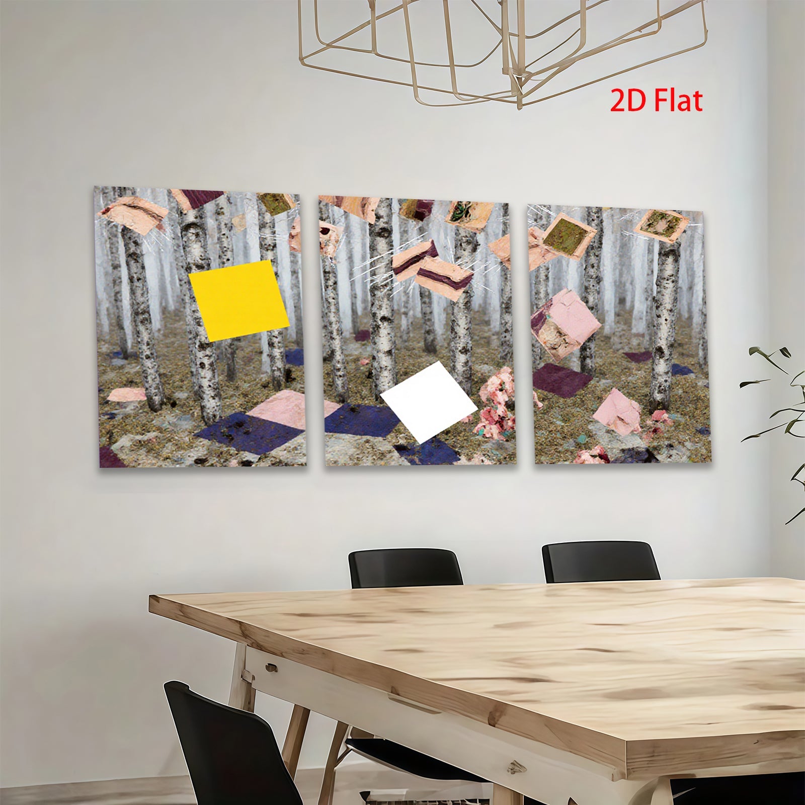 2D flat 1pc floating memories botanical forest wall art living room bedroom home decor farmhouse style modern gallery wrapped canvas print