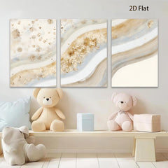 2D flat 1pc flowing gold waves abstract wall art canvas prints for living room bedroom modern farmhouse decor gallery wrapped timeless elegance