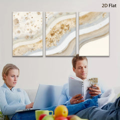 2D flat 1pc flowing gold waves abstract wall art canvas prints for living room bedroom modern farmhouse decor gallery wrapped timeless elegance