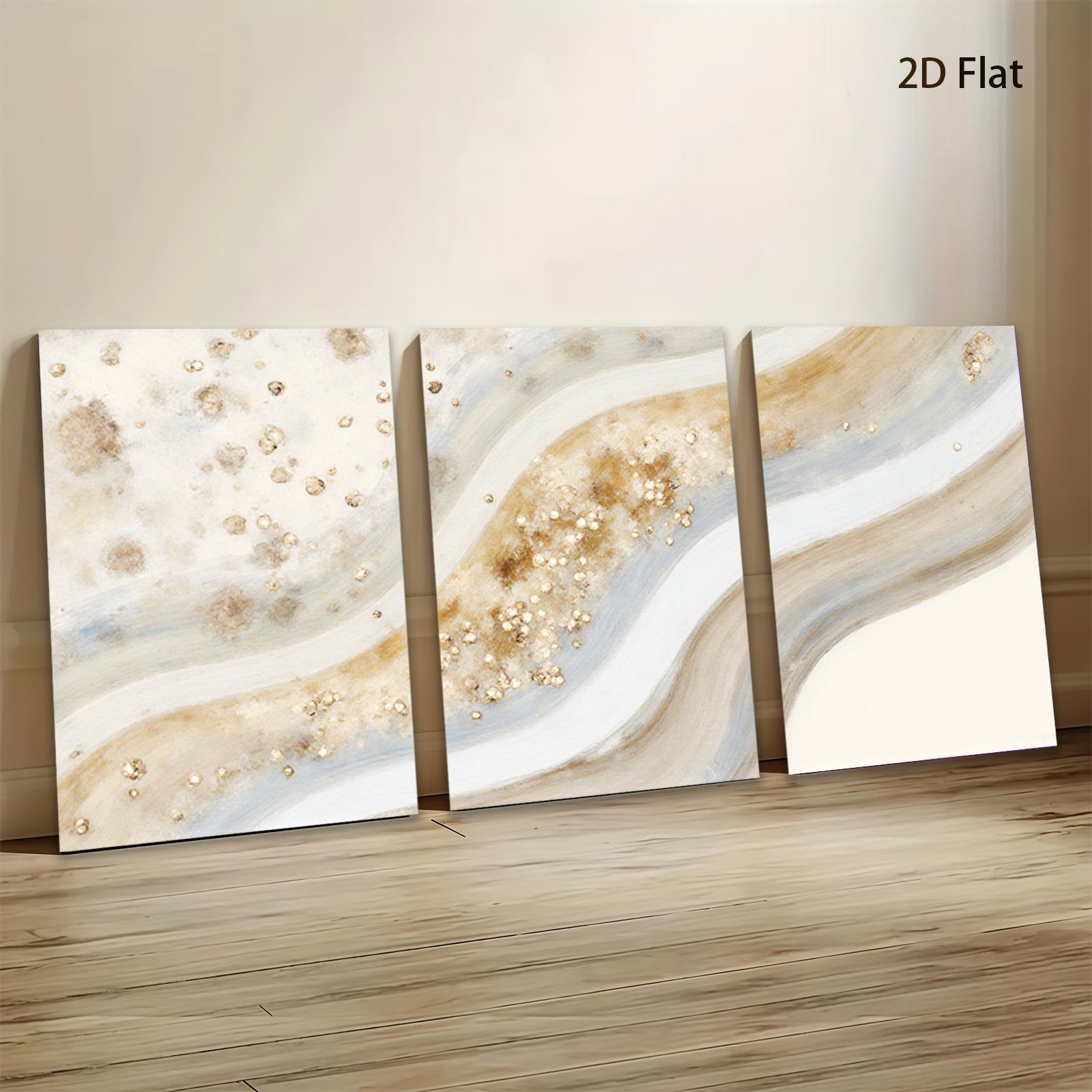 2D flat 1pc flowing gold waves abstract wall art canvas prints for living room bedroom modern farmhouse decor gallery wrapped timeless elegance