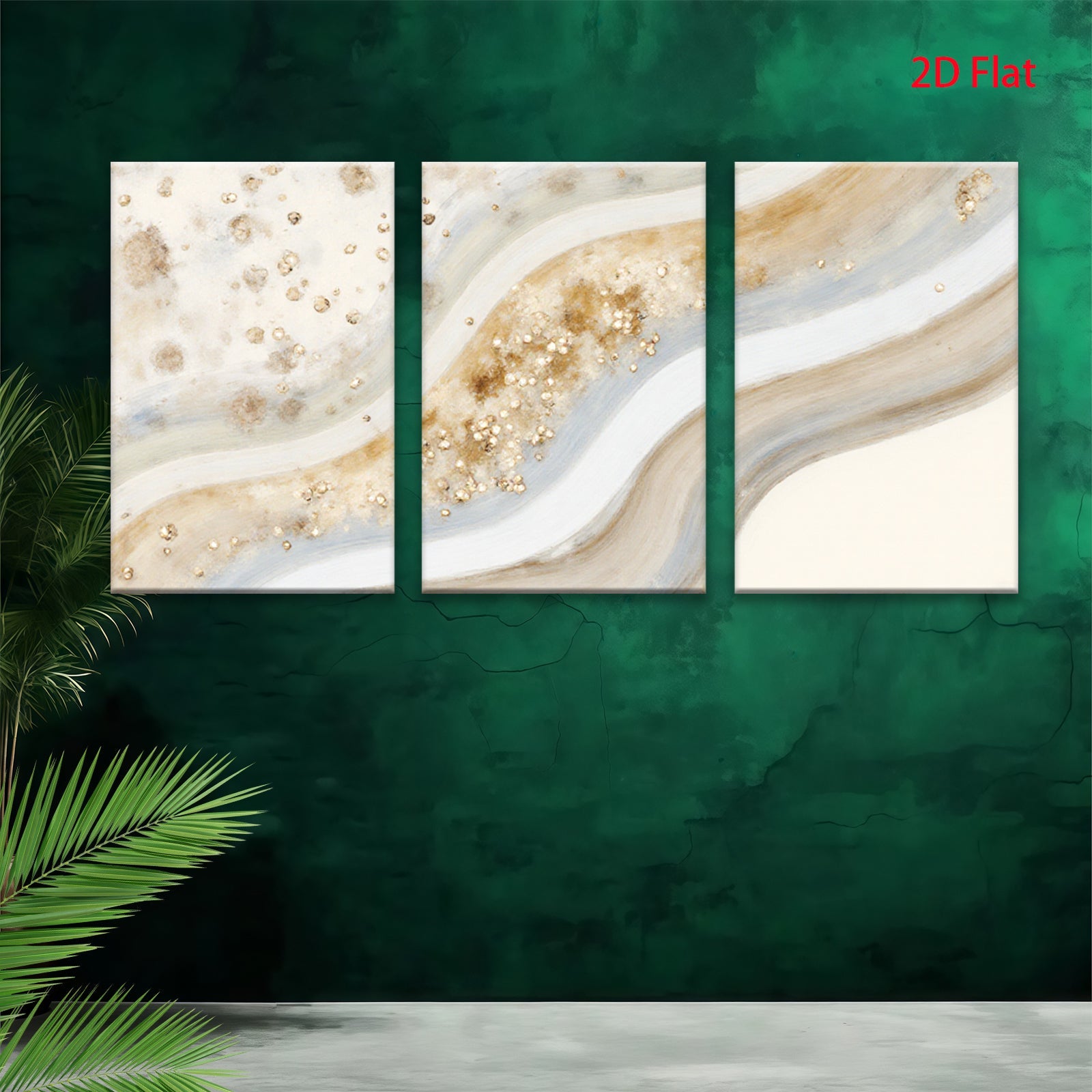 2D flat 1pc flowing gold waves abstract wall art canvas prints for living room bedroom modern farmhouse decor gallery wrapped timeless elegance
