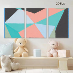 2D flat 1pc geometric abstract canvas wall art modern minimalist home decor living room bedroom gallery wrapped ready to hang farmhouse style