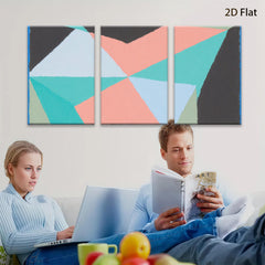 2D flat 1pc geometric abstract canvas wall art modern minimalist home decor living room bedroom gallery wrapped ready to hang farmhouse style