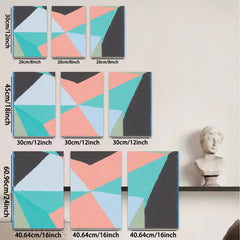 2D flat 1pc geometric abstract canvas wall art modern minimalist home decor living room bedroom gallery wrapped ready to hang farmhouse style