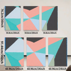 2D flat 1pc geometric abstract canvas wall art modern minimalist home decor living room bedroom gallery wrapped ready to hang farmhouse style