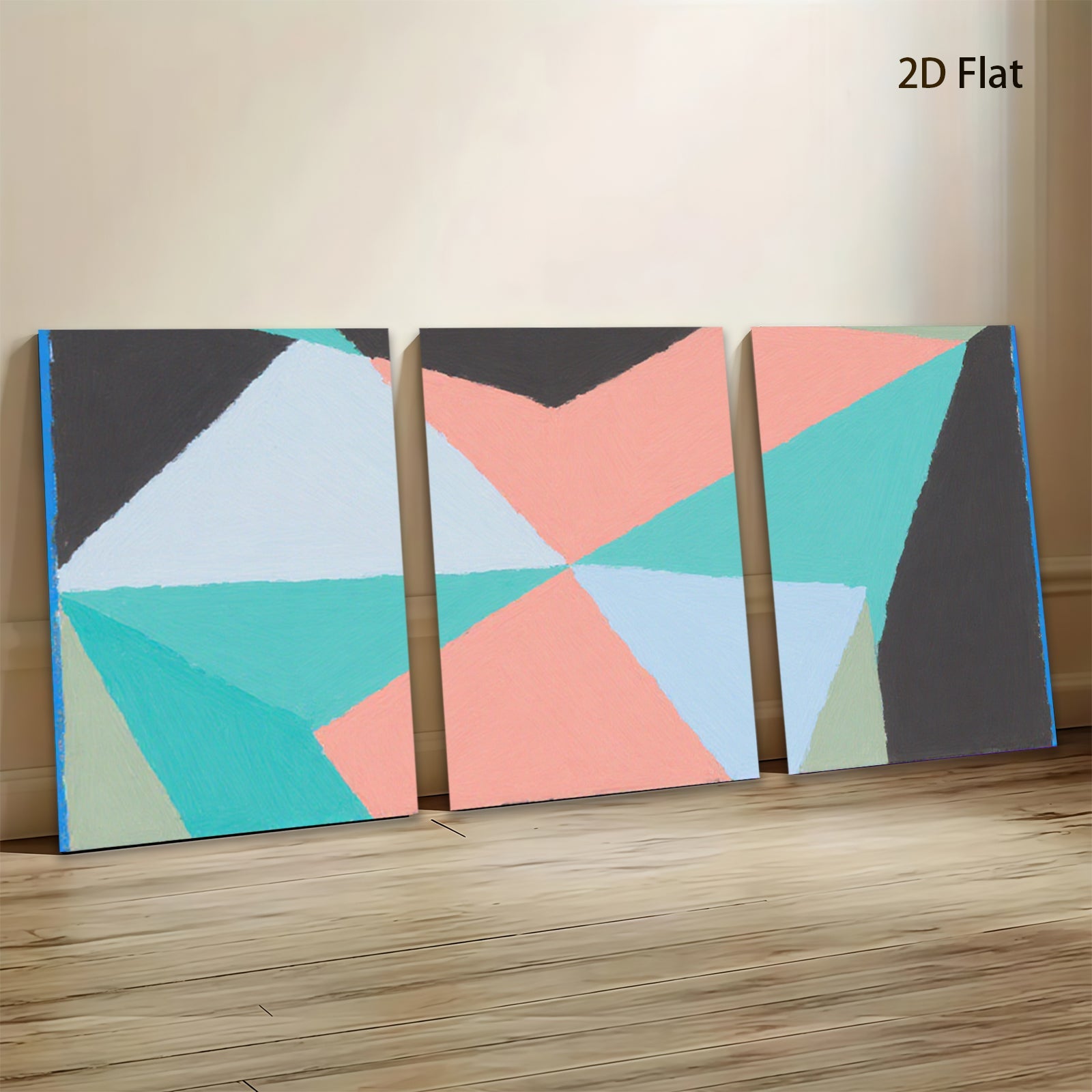 2D flat 1pc geometric abstract canvas wall art modern minimalist home decor living room bedroom gallery wrapped ready to hang farmhouse style