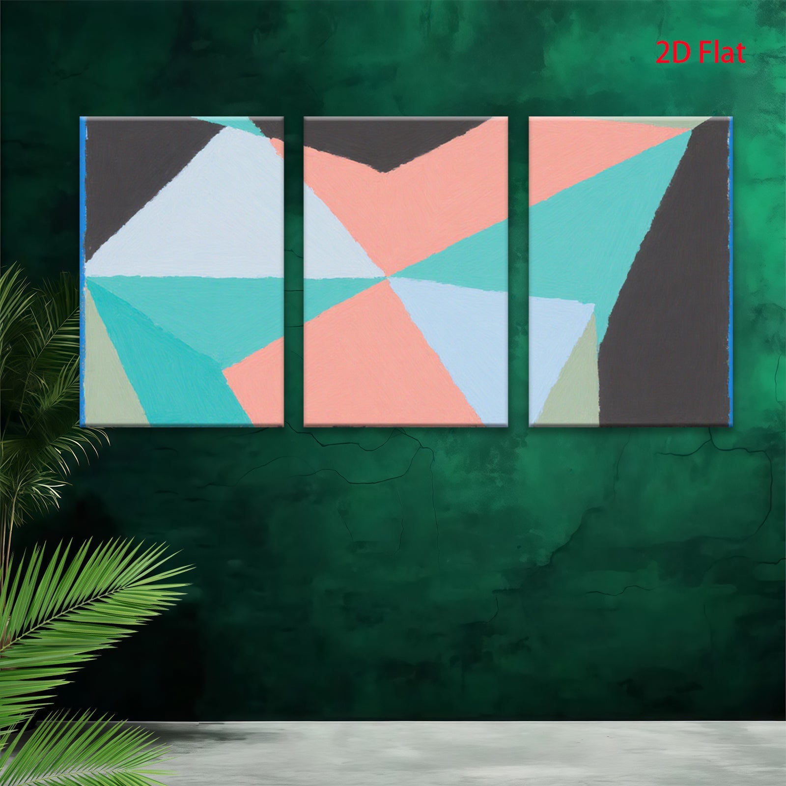 2D flat 1pc geometric abstract canvas wall art modern minimalist home decor living room bedroom gallery wrapped ready to hang farmhouse style