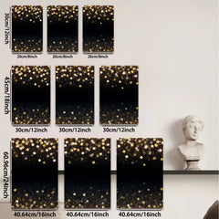 2D flat 1pc gold glitter shimmer abstract wall art decor bedroom living room modern farmhouse gallery wrapped canvas prints