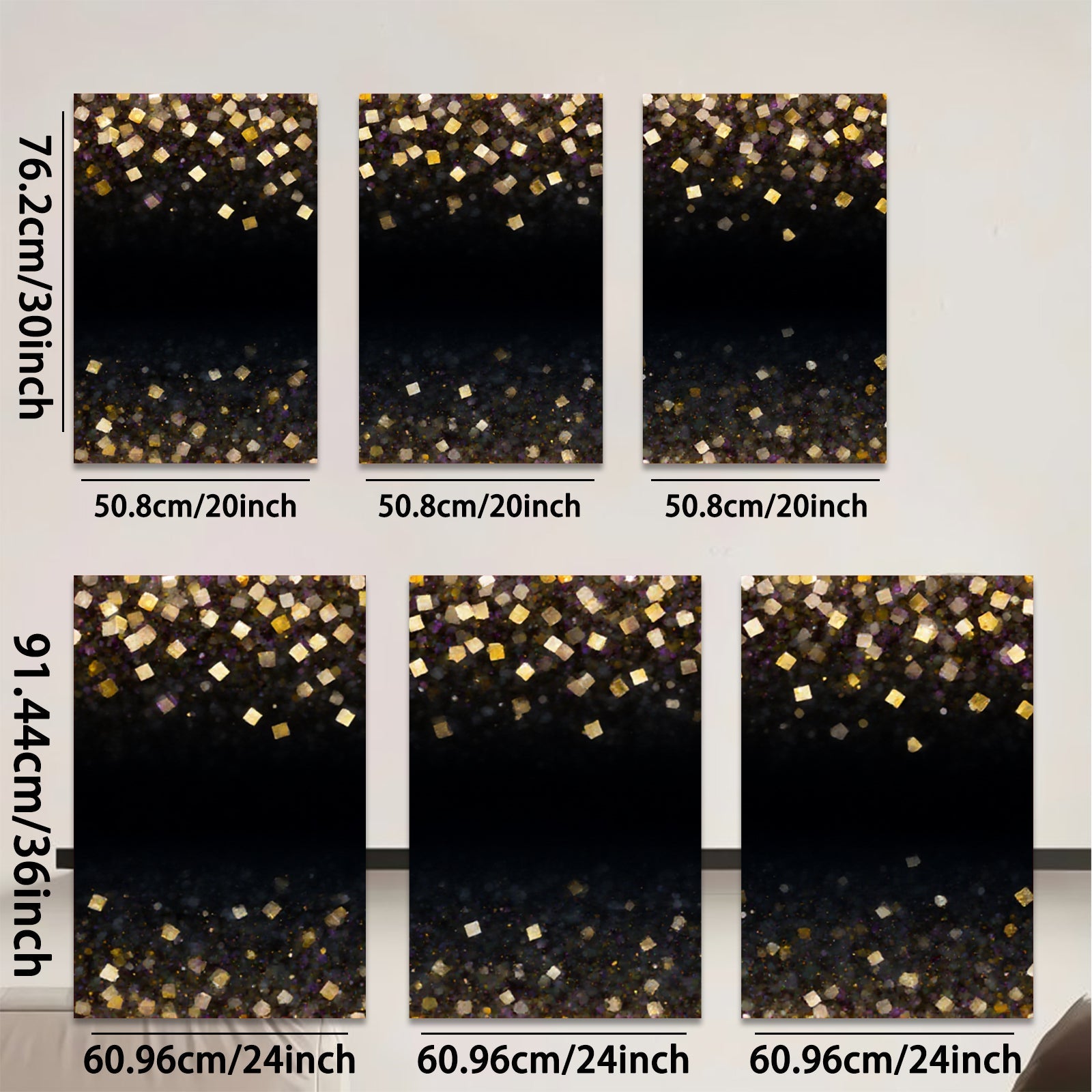 2D flat 1pc gold glitter shimmer abstract wall art decor bedroom living room modern farmhouse gallery wrapped canvas prints