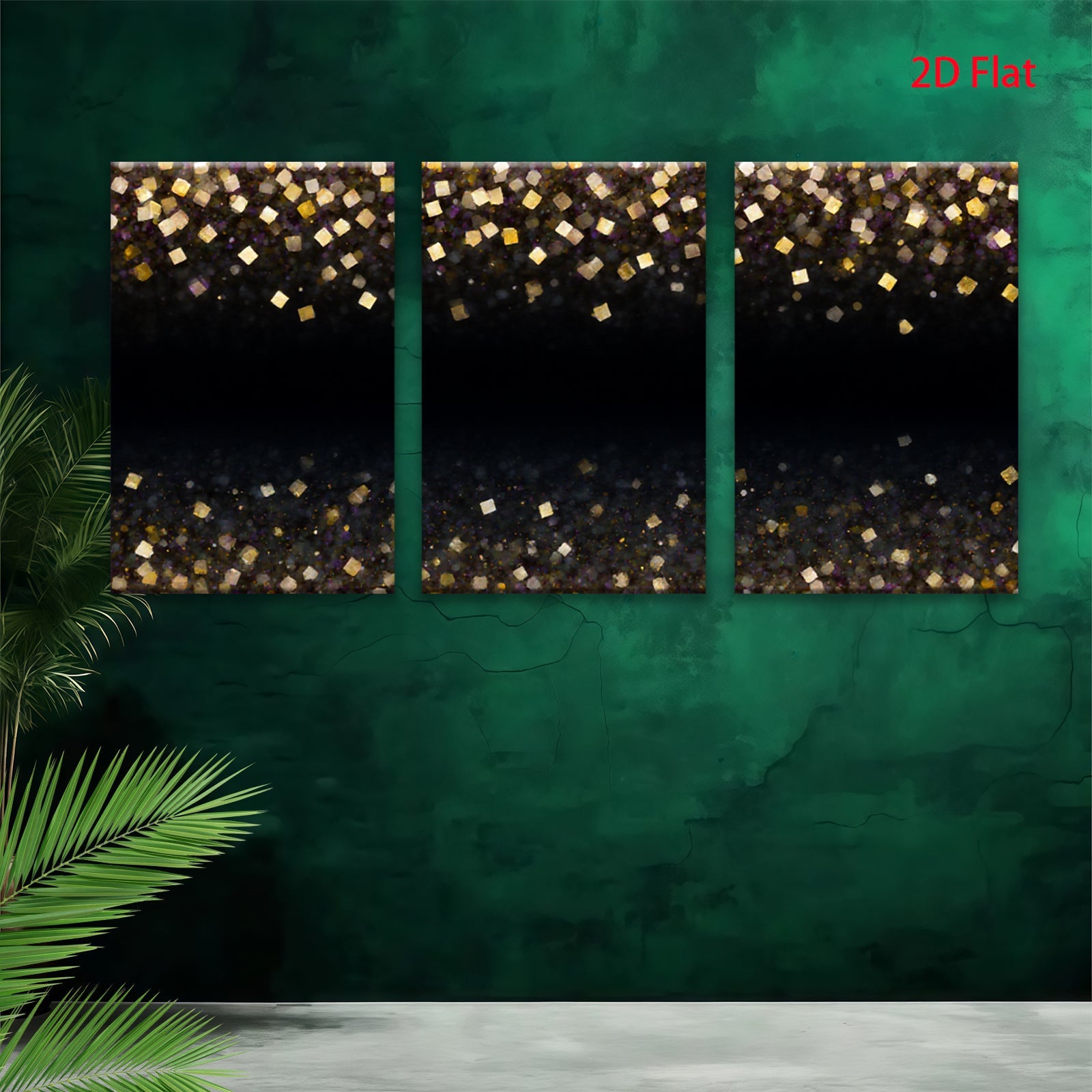 2D flat 1pc gold glitter shimmer abstract wall art decor bedroom living room modern farmhouse gallery wrapped canvas prints